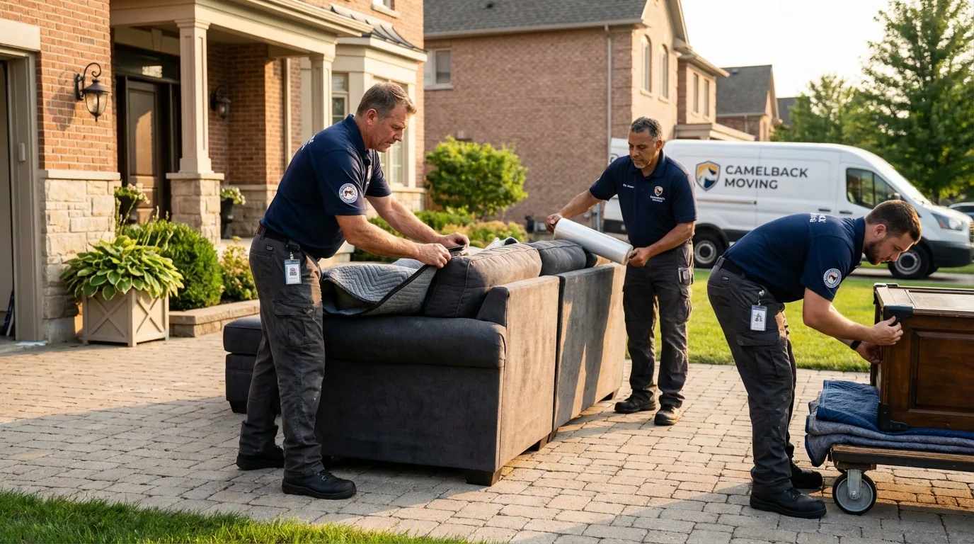 Large estate moving crew wrapping furniture in Ajo, AZ
